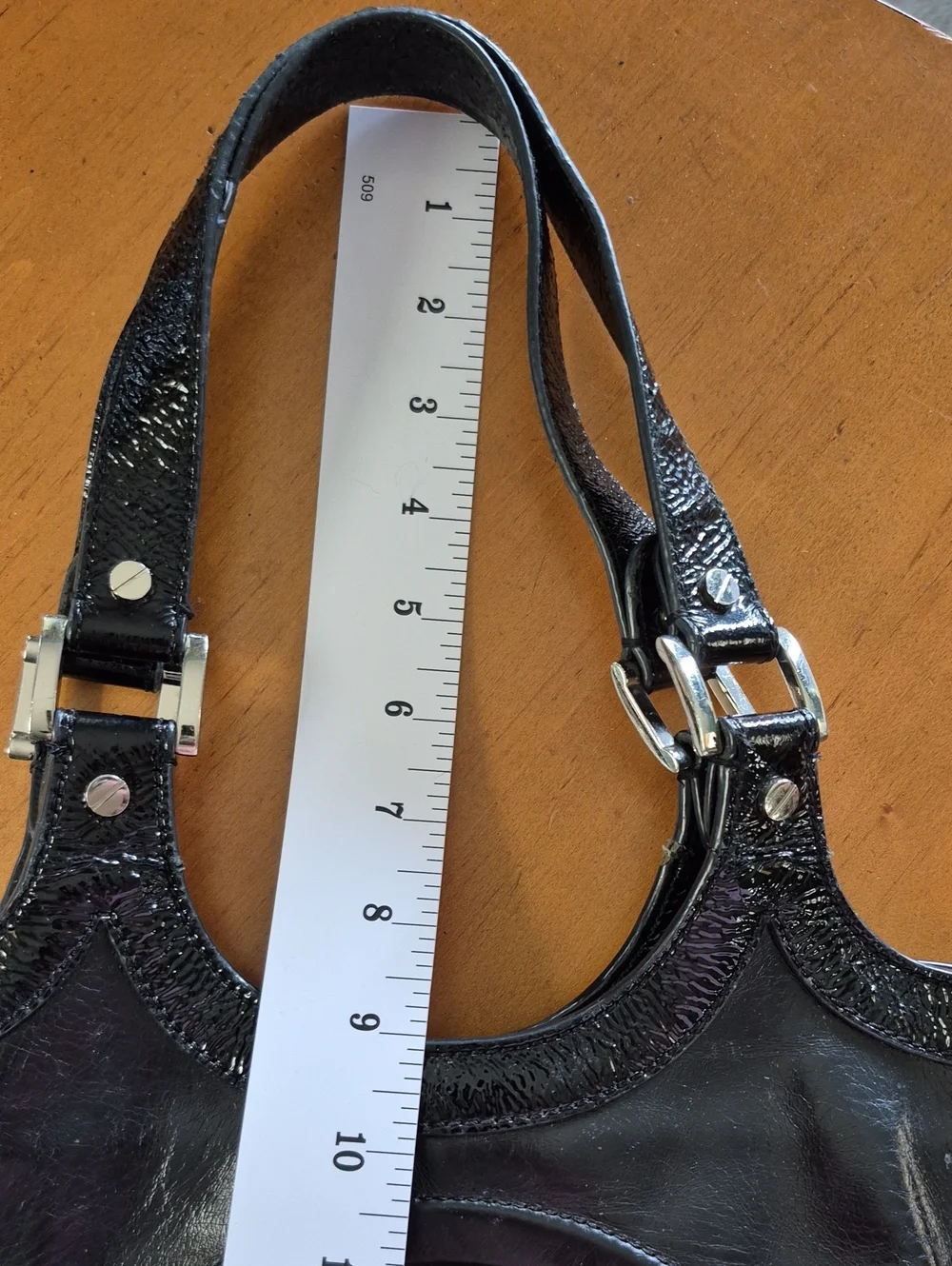 Tory Burch Leather & Patent Bombe Tote Bag in Black - Picture 12 of 14